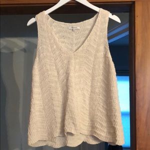 Madewell cream crocheted sweater tank top